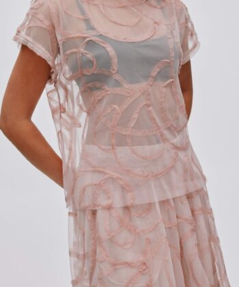 Rabens saloner gritt boxy tee blush
