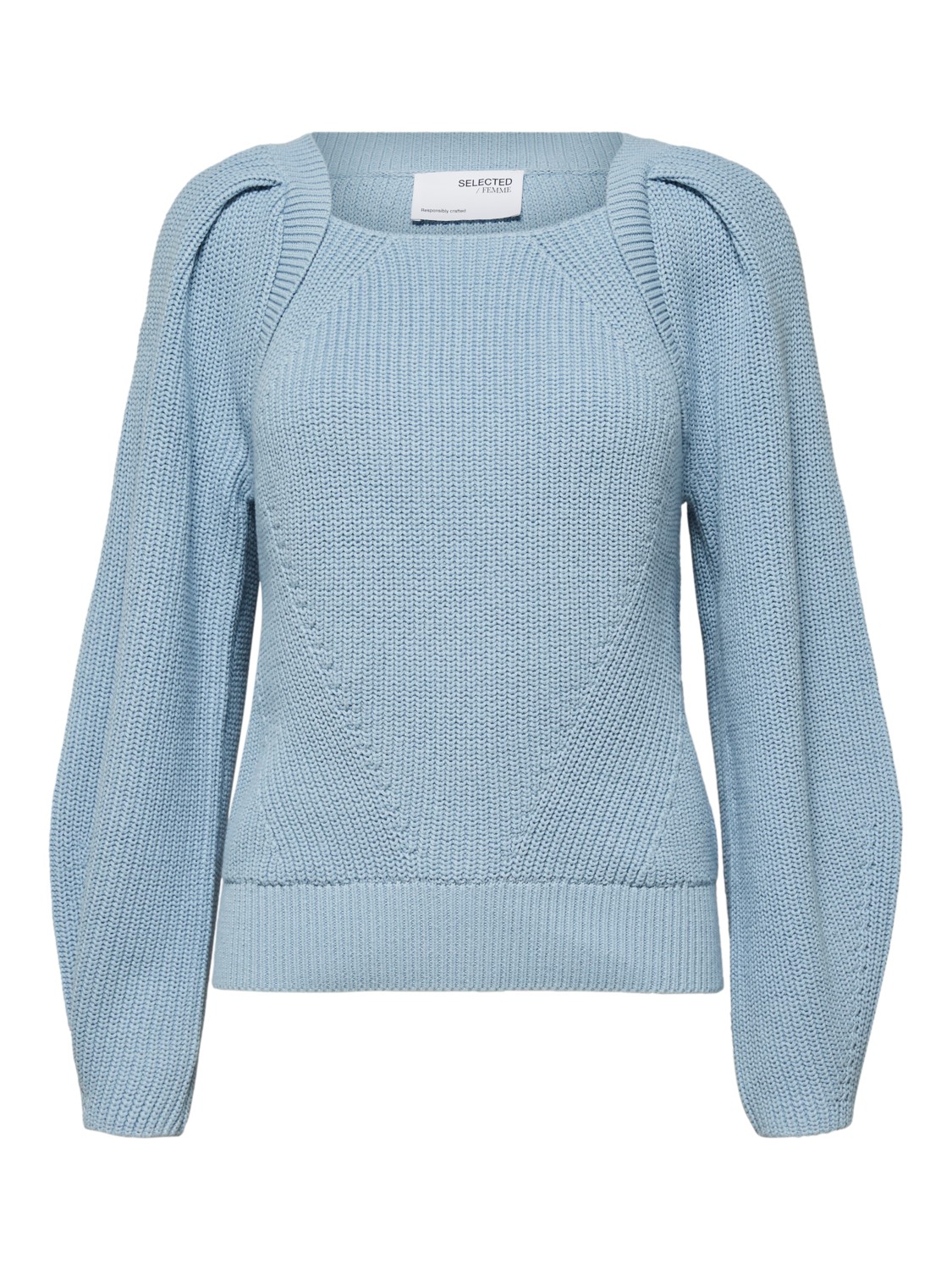 gry ls knit square neck